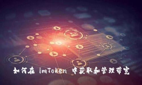 如何在 imToken 中获取和管理带宽